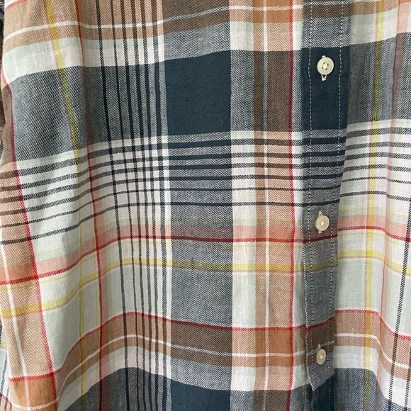 Tommy Hilfiger Mens Linen Blend Long Sleeve Plaid Shirt Size XL Multicolored - Picture 4 of 7